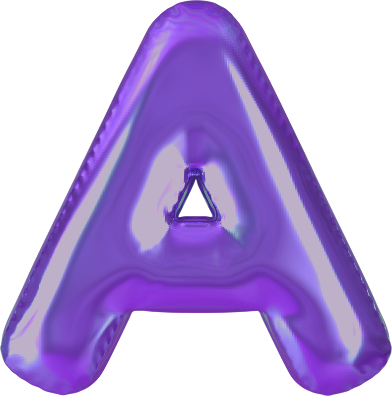 Violet Letter A Balloon