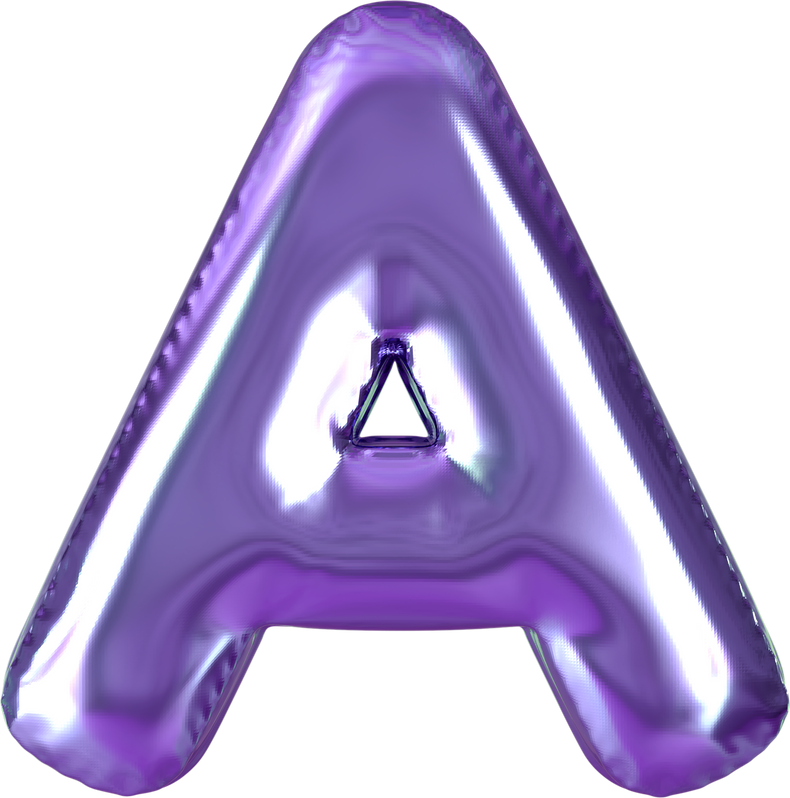 Violet Letter A Balloon